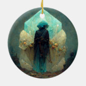 Crystal Guardian Alien SciFi Fantasy Keramik Ornament (Hinten)