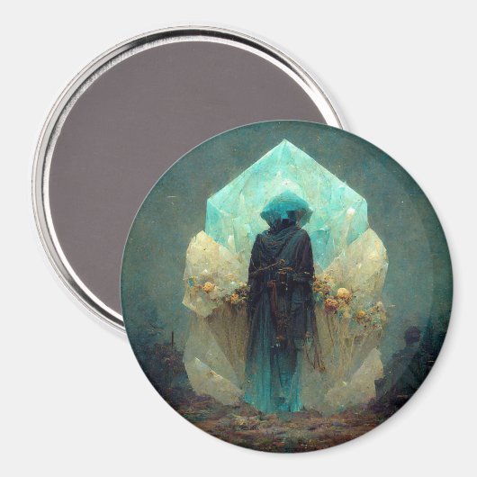 Crystal Guardian Alien SciFi Fantasy Magnet (Vorderseite/Rückseite)