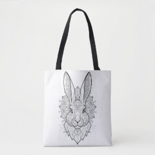 Crystal Hare Geometric Art Print Eleganter Hase Tasche