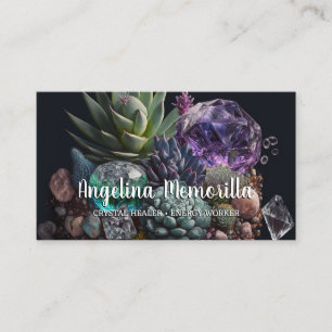 Crystal Healer Energy Worker Succulals Crystal Hea Visitenkarte