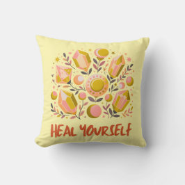 Crystal Healing Throw Pillow  Spiritual Home Decor Kissen