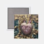 Crystal Heart Amulet Magnet (Vorderseite/Rückseite)
