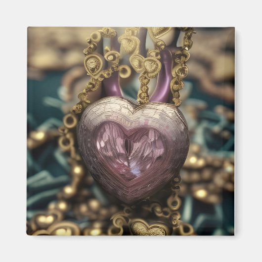 Crystal Heart Amulet Magnet (Vorne)