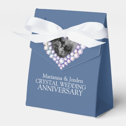 Crystal Hochzeitsheiz Foto Dankeschön Box Geschenkschachtel (Vorderseite)