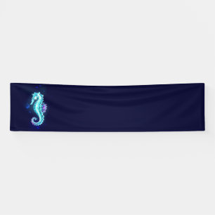 Crystal Ice Seepferd auf blauem Hintergrund Banner