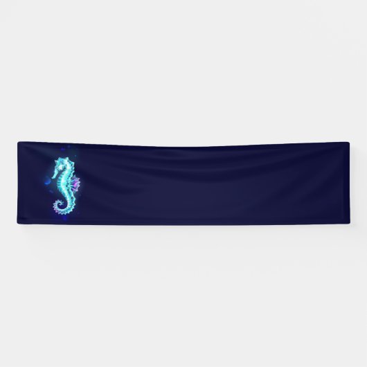 Crystal Ice Seepferd auf blauem Hintergrund Banner (Horizontal)