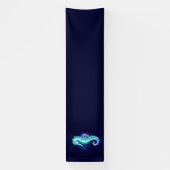 Crystal Ice Seepferd auf blauem Hintergrund Banner (Vertikal)