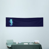 Crystal Ice Seepferd auf blauem Hintergrund Banner (Messeveranstaltung)