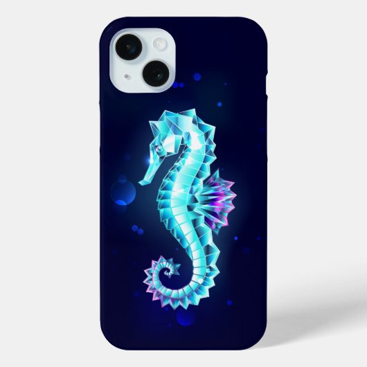 Crystal Ice Seepferd auf blauem Hintergrund Case-Mate iPhone Hülle (Rückseite)