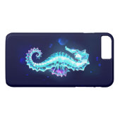 Crystal Ice Seepferd auf blauem Hintergrund Case-Mate iPhone Hülle (Rückseite (Horizontal))