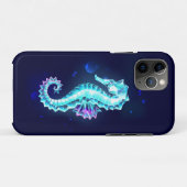 Crystal Ice Seepferd auf blauem Hintergrund Case-Mate iPhone Hülle (Rückseite (Horizontal))
