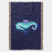 Crystal Ice Seepferd auf blauem Hintergrund Decke (Vorderseite Vertikal)