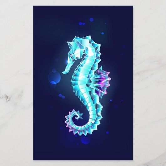 Crystal Ice Seepferd auf blauem Hintergrund Flyer (Vorne)