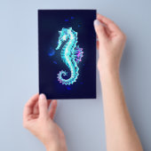 Crystal Ice Seepferd auf blauem Hintergrund Flyer (Handgriff)