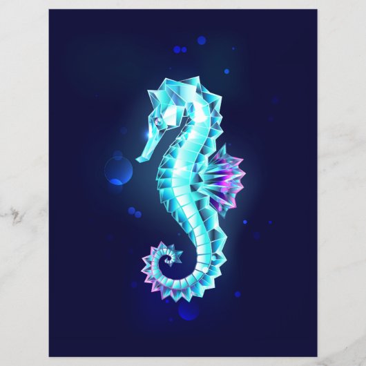 Crystal Ice Seepferd auf blauem Hintergrund Flyer (Vorne)