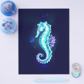 Crystal Ice Seepferd auf blauem Hintergrund Flyer (Einzeln)