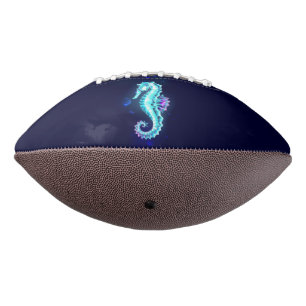 Crystal Ice Seepferd auf blauem Hintergrund Football