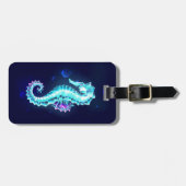 Crystal Ice Seepferd auf blauem Hintergrund Gepäckanhänger (Vorderseite horizontal)