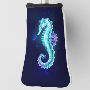 Crystal Ice Seepferd auf blauem Hintergrund Golf Headcover