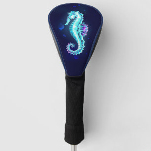 Crystal Ice Seepferd auf blauem Hintergrund Golf Headcover