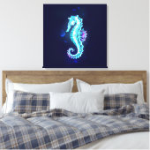 Crystal Ice Seepferd auf blauem Hintergrund Leinwanddruck (Insitu (Schlafzimmer))