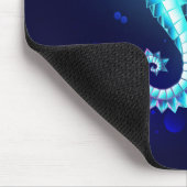 Crystal Ice Seepferd auf blauem Hintergrund Mousepad (Ecke)