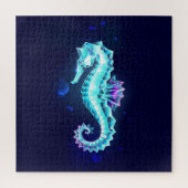 Crystal Ice Seepferd auf blauem Hintergrund Puzzle (Vertikal)