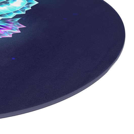 Crystal Ice Seepferd auf blauem Hintergrund Schneidebrett (Ecke)