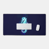 Crystal Ice Seepferd auf blauem Hintergrund Schreibtischunterlage (Tastatur & Maus)
