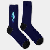 Crystal Ice Seepferd auf blauem Hintergrund Socken (Rechts)