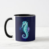Crystal Ice Seepferd auf blauem Hintergrund Tasse (Links)
