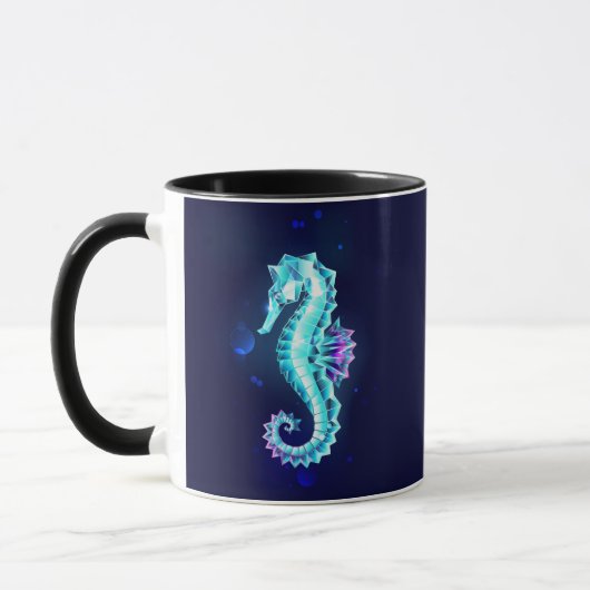 Crystal Ice Seepferd auf blauem Hintergrund Tasse (Links)