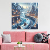 Crystal Ice World Fantasy Art Leinwanddruck (Insitu (Wohnzimmer))