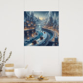 Crystal Ice World Fantasy Art Poster (Küche)