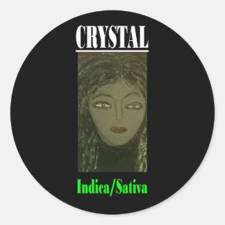 CRYSTAL INDICA SATIVA RUNDER AUFKLEBER