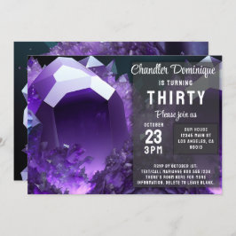 Crystal Jewel Aquarius Amethyst Februar Geburtstag Einladung