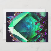 Crystal Jewel Green Emerald Gemstone Mai Geburtsta Einladung (Rückseite)