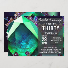 Crystal Jewel Green Emerald Gemstone Mai Geburtsta Einladung