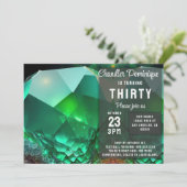 Crystal Jewel Leo Green Peridot August Geburtstag Einladung (Stehend Vorderseite)