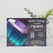 Crystal Jewel Tone Alexandrite Gem June Birthday Einladung (Stehend Vorderseite)