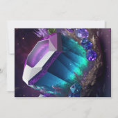 Crystal Jewel Tone Alexandrite Gem June Birthday Einladung (Rückseite)