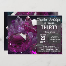 Crystal Jewel Tone Cancer Ruby Red Juli Geburtstag Einladung