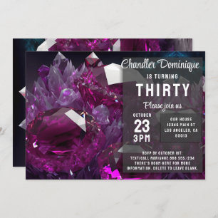 Crystal Jewel Tone Cancer Ruby Red Juli Geburtstag Einladung