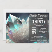 Crystal Jewels Pearl Aries Diamond April Geburtsta Einladung (Vorderseite)