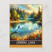 Crystal Lake, Connecticut | Vintage Malerei Postkarte (Vorderseite)