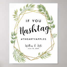 Crystal leaf foliage Social Media Hochzeit/Party Poster