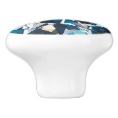 Crystal Light Blue Diamond Muster Keramikknauf (Seitenansicht)