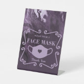 Crystal Lila Agate | Bitte Maske tragen Sockelschild (Vorderseite)