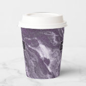 Crystal Lila Agate | Moody Marble Monogram Pappbecher (Links)