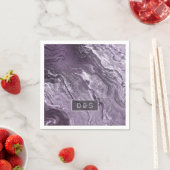 Crystal Lila Agate | Moody Marble Monogram Serviette (Beispiel)